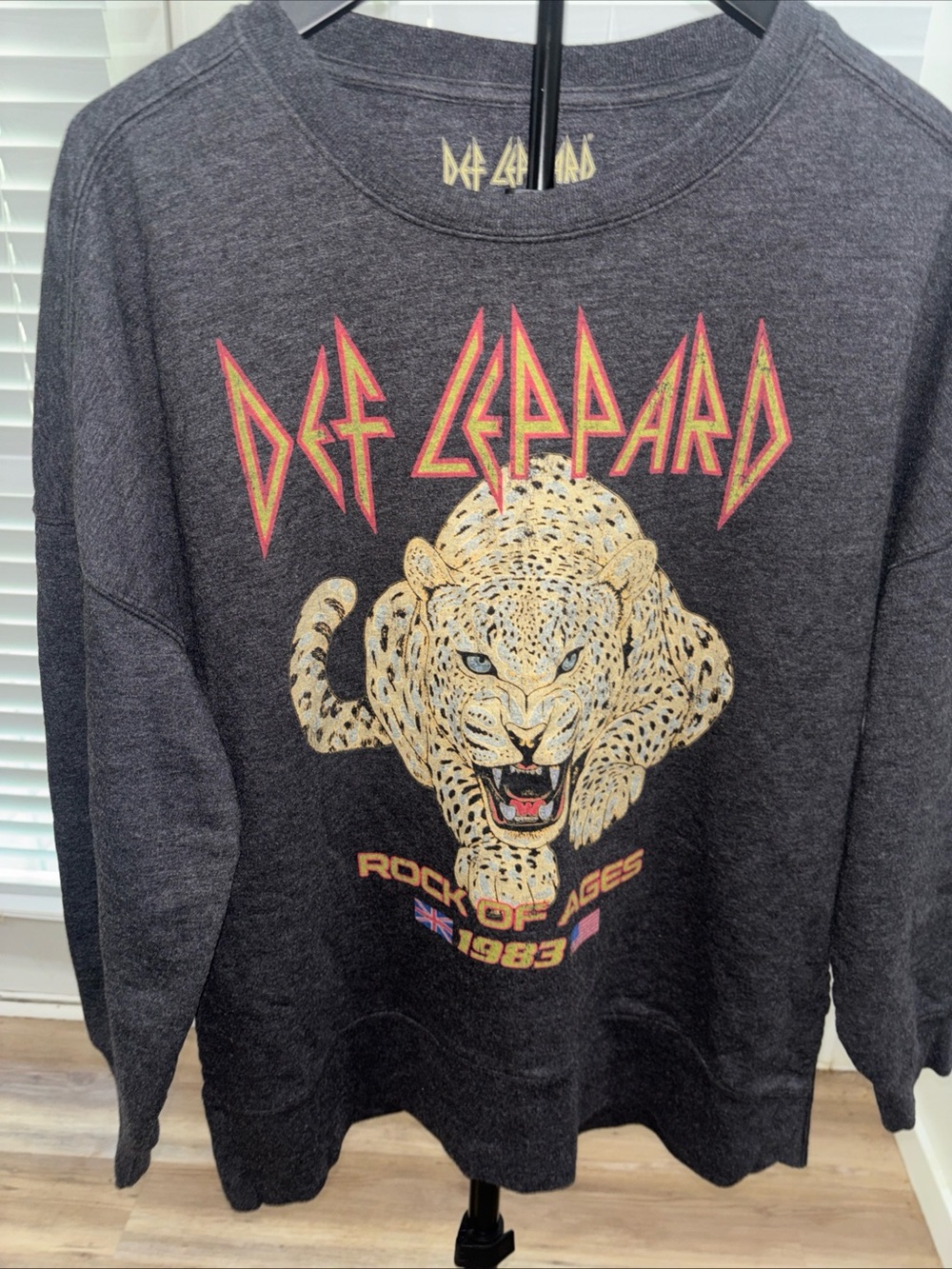 Def Leppard Rock of Ages Graphic Sweatshirt  Gray Unisex